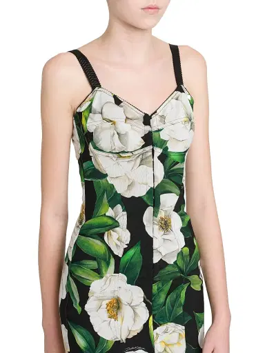 Dolce & Gabbana Women's Gardenia Seamed Knee-Length Dress - Gardenia Nero | Thumbnail 7 Dolce & Gabbana Women's Gardenia Seamed Knee-Length Dress - Gardenia Nero | Thumbnail 7