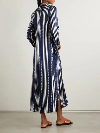 Lemlem Theodora Striped Ecovero™-blend Satin Dress | Thumbnail 3 Lemlem Theodora Striped Ecovero™-blend Satin Dress | Thumbnail 3