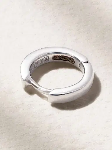 KOLOURS JEWELRY Small 18-karat White Gold Diamond Single Hoop Earring | Thumbnail 3 KOLOURS JEWELRY Small 18-karat White Gold Diamond Single Hoop Earring | Thumbnail 3