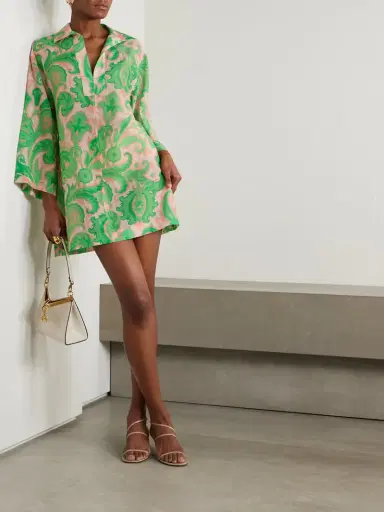 Etro Printed Cotton And Silk-blend Mini Shirt Dress | Thumbnail 2 Etro Printed Cotton And Silk-blend Mini Shirt Dress | Thumbnail 2