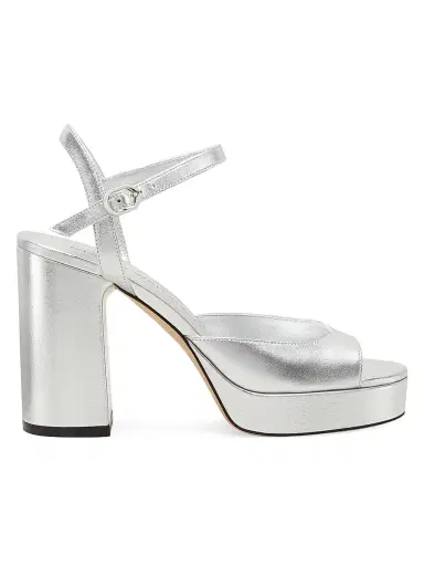 Stuart Weitzman Women's Dayna II 0MM Metallic Leather Platform Sandals - Silver | Thumbnail 1 Stuart Weitzman Women's Dayna II 0MM Metallic Leather Platform Sandals - Silver | Thumbnail 1