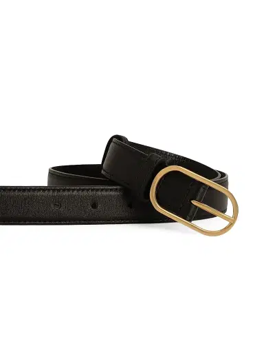 Dolce & Gabbana Women's Italian Tailoring DG Leather Belt - Nero - Size Medium | Thumbnail 3 Dolce & Gabbana Women's Italian Tailoring DG Leather Belt - Nero - Size Medium | Thumbnail 3