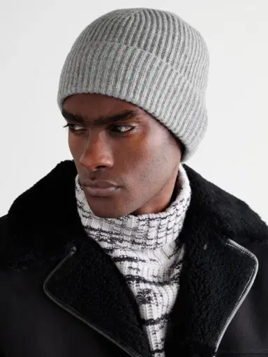 MR P. Cairn Ribbed Cashmere Beanie - Men | Thumbnail 2 MR P. Cairn Ribbed Cashmere Beanie - Men | Thumbnail 2