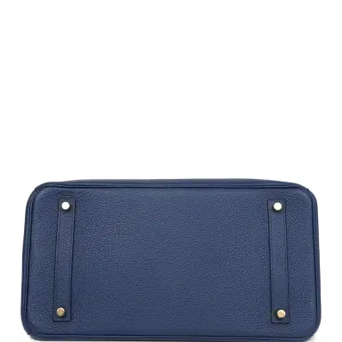 HERMÈS Pre-owned Hermes Birkin 35 Bleu Saphir Clemence Gold Hardware | Thumbnail 6 HERMÈS Pre-owned Hermes Birkin 35 Bleu Saphir Clemence Gold Hardware | Thumbnail 6