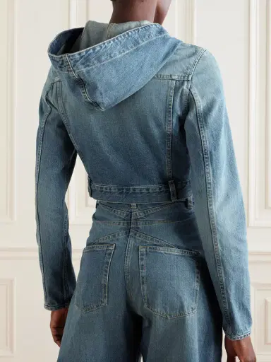 Alaïa Cropped Hooded Denim Jacket | Thumbnail 3 Alaïa Cropped Hooded Denim Jacket | Thumbnail 3