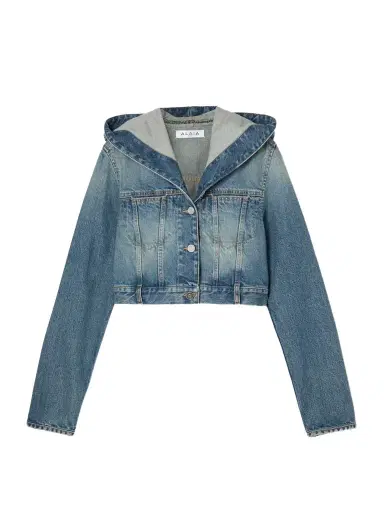 Alaïa Cropped Hooded Denim Jacket | Thumbnail 1 Alaïa Cropped Hooded Denim Jacket | Thumbnail 1