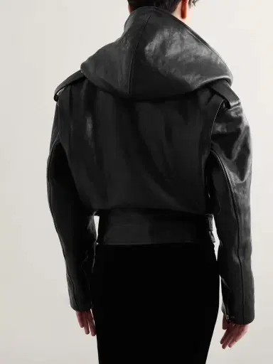 Alaïa Hooded Leather Biker Jacket | Thumbnail 4 Alaïa Hooded Leather Biker Jacket | Thumbnail 4