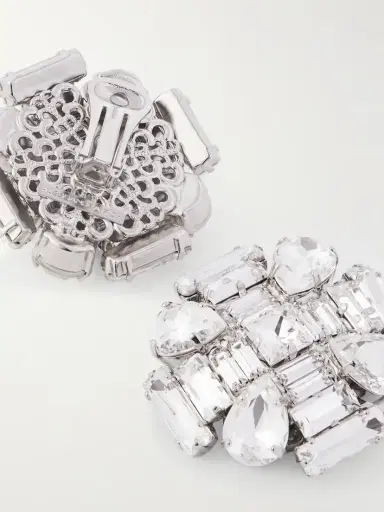 Alessandra Rich tone Crystal Clip Earrings | Thumbnail 3 Alessandra Rich tone Crystal Clip Earrings | Thumbnail 3
