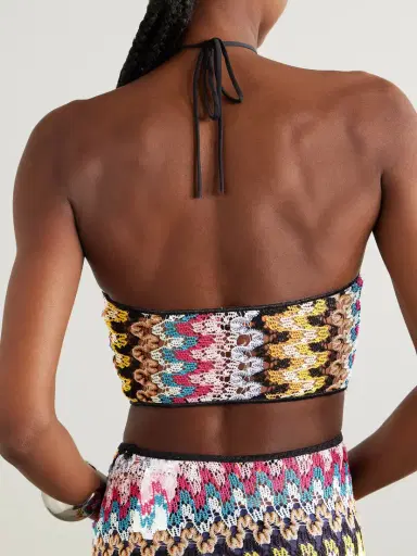 Missoni Cropped Metallic Crochet-knit Halterneck Top | Thumbnail 3 Missoni Cropped Metallic Crochet-knit Halterneck Top | Thumbnail 3