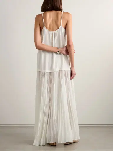 Zimmermann Crepe De Chine And Plissé-chiffon Maxi Dress | Thumbnail 3 Zimmermann Crepe De Chine And Plissé-chiffon Maxi Dress | Thumbnail 3