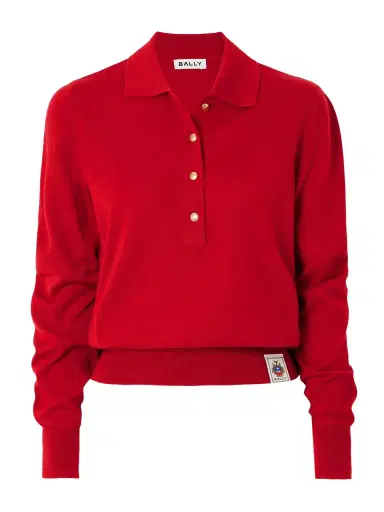 BALLY Cashmere And Silk-blend Polo Sweater | Thumbnail 1 BALLY Cashmere And Silk-blend Polo Sweater | Thumbnail 1