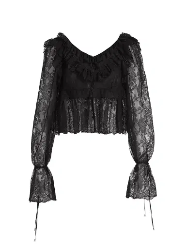 Chloé Women's Lace V-Neck Top - Black | Thumbnail 1 Chloé Women's Lace V-Neck Top - Black | Thumbnail 1