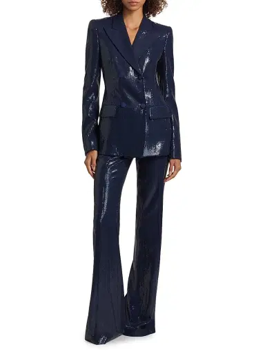 Michael Kors Collection Women's Haylee Sequined Flare Pants - Maritime | Thumbnail 2 Michael Kors Collection Women's Haylee Sequined Flare Pants - Maritime | Thumbnail 2