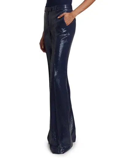 Michael Kors Collection Women's Haylee Sequined Flare Pants - Maritime | Thumbnail 4 Michael Kors Collection Women's Haylee Sequined Flare Pants - Maritime | Thumbnail 4