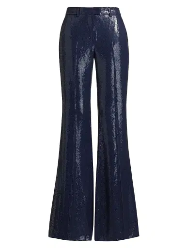 Michael Kors Collection Women's Haylee Sequined Flare Pants - Maritime | Thumbnail 1 Michael Kors Collection Women's Haylee Sequined Flare Pants - Maritime | Thumbnail 1