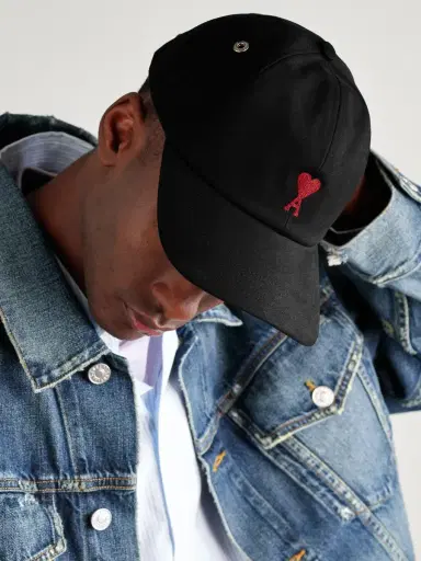 AMI PARIS Logo-Embroidered Cotton-Twill Baseball Cap - Men | Thumbnail 2 AMI PARIS Logo-Embroidered Cotton-Twill Baseball Cap - Men | Thumbnail 2