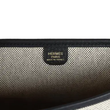 HERMÈS Hermes Evelyne III PM Black/Ecru Clemence and Toile Gold Hardware | Thumbnail 7 HERMÈS Hermes Evelyne III PM Black/Ecru Clemence and Toile Gold Hardware | Thumbnail 7