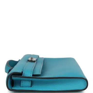 HERMÈS Pre-owned Hermes Kelly Cut Turquoise Swift Palladium Hardware | Thumbnail 5 HERMÈS Pre-owned Hermes Kelly Cut Turquoise Swift Palladium Hardware | Thumbnail 5