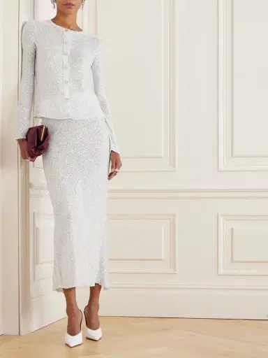 Alessandra Rich Sequined Knitted Cardigan | Thumbnail 2 Alessandra Rich Sequined Knitted Cardigan | Thumbnail 2