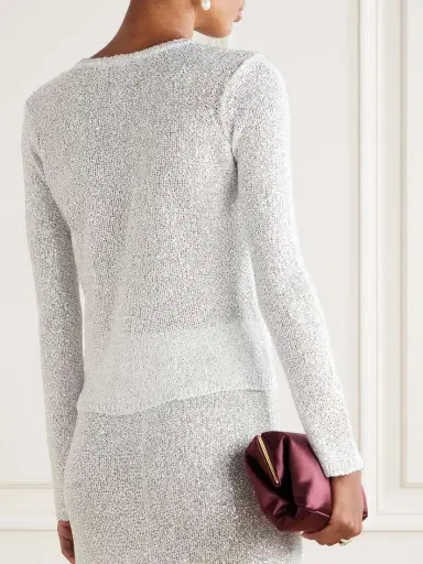 Alessandra Rich Sequined Knitted Cardigan | Thumbnail 3 Alessandra Rich Sequined Knitted Cardigan | Thumbnail 3