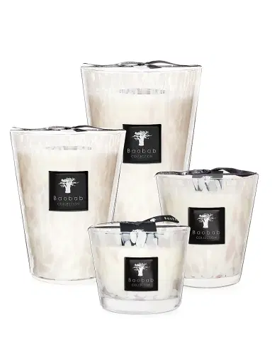 Baobab Collection Pearls White Pearl Candle - White Medium | Thumbnail 7 Baobab Collection Pearls White Pearl Candle - White Medium | Thumbnail 7