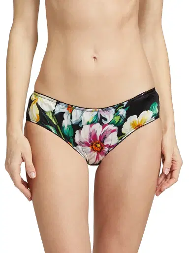 Dolce & Gabbana Women's Floral Picot-Trim Panty - Mix Fiori Nero | Thumbnail 3 Dolce & Gabbana Women's Floral Picot-Trim Panty - Mix Fiori Nero | Thumbnail 3