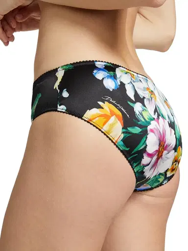 Dolce & Gabbana Women's Floral Picot-Trim Panty - Mix Fiori Nero | Thumbnail 5 Dolce & Gabbana Women's Floral Picot-Trim Panty - Mix Fiori Nero | Thumbnail 5