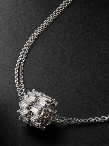 Suzanne Kalan 18-Karat White Gold Diamond Necklace - Men | Thumbnail 4 Suzanne Kalan 18-Karat White Gold Diamond Necklace - Men | Thumbnail 4