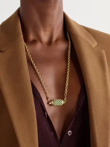 Marie Lichtenberg Check Locket 18-karat Gold, Emerald And Diamond Necklace | Thumbnail 2 Marie Lichtenberg Check Locket 18-karat Gold, Emerald And Diamond Necklace | Thumbnail 2