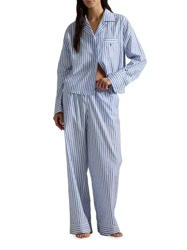 Polo Ralph Lauren Women's Striped Cotton Pajamas | Thumbnail 2 Polo Ralph Lauren Women's Striped Cotton Pajamas | Thumbnail 2