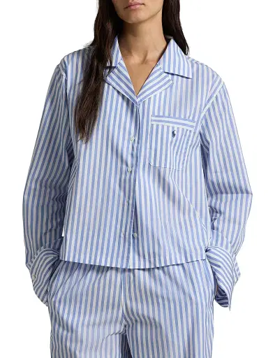 Polo Ralph Lauren Women's Striped Cotton Pajamas | Thumbnail 4 Polo Ralph Lauren Women's Striped Cotton Pajamas | Thumbnail 4