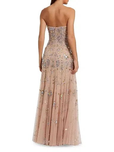 Mac Duggal Women's Crystal-Embellished Mesh Strapless Gown | Thumbnail 2 Mac Duggal Women's Crystal-Embellished Mesh Strapless Gown | Thumbnail 2