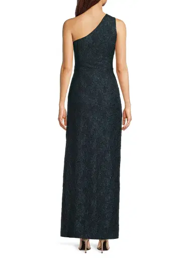Aidan Mattox Women's Textured Jacqaurd Column Gown - Navy Multi - Size 8 | Thumbnail 5 Aidan Mattox Women's Textured Jacqaurd Column Gown - Navy Multi - Size 8 | Thumbnail 5