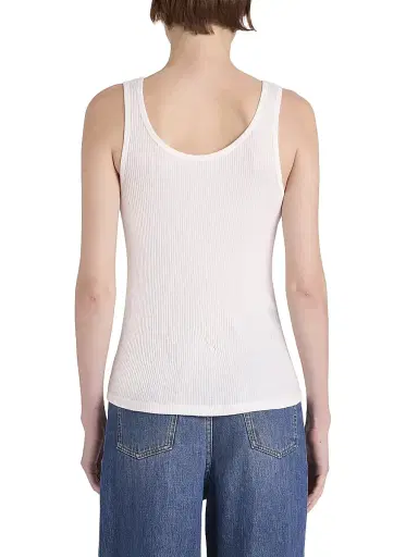 Chloé Women's Logo Cotton Rib-Knit Tank Top - White | Thumbnail 5 Chloé Women's Logo Cotton Rib-Knit Tank Top - White | Thumbnail 5