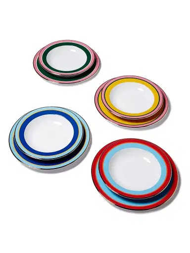 La DoubleJ Soup and Dinner Plates Set of 8 - Rainbow Mix | Thumbnail 1 La DoubleJ Soup and Dinner Plates Set of 8 - Rainbow Mix | Thumbnail 1