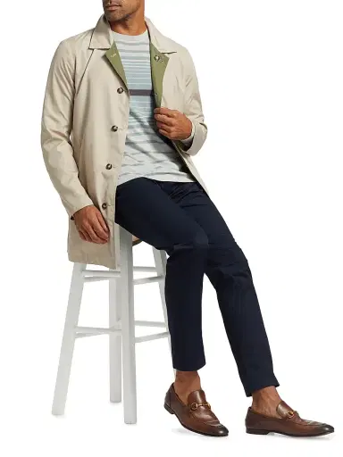 Saks Fifth Avenue Men's Reversible Car Coat - Light Grey Olive - Size XL | Thumbnail 2 Saks Fifth Avenue Men's Reversible Car Coat - Light Grey Olive - Size XL | Thumbnail 2