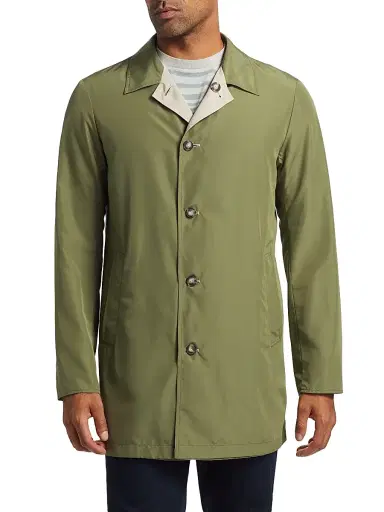 Saks Fifth Avenue Men's Reversible Car Coat - Light Grey Olive - Size XL | Thumbnail 6 Saks Fifth Avenue Men's Reversible Car Coat - Light Grey Olive - Size XL | Thumbnail 6