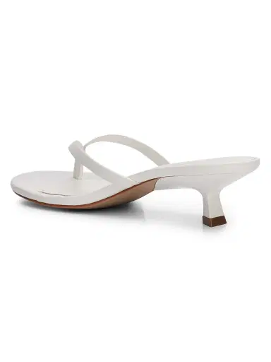 Schutz Women's Carolyn 50MM Leather Kitten-Heel Sandals - White | Thumbnail 3 Schutz Women's Carolyn 50MM Leather Kitten-Heel Sandals - White | Thumbnail 3