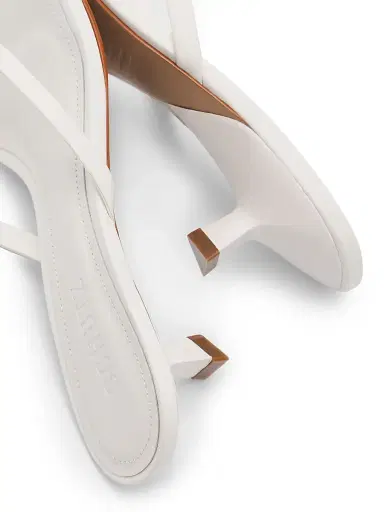 Schutz Women's Carolyn 50MM Leather Kitten-Heel Sandals - White | Thumbnail 5 Schutz Women's Carolyn 50MM Leather Kitten-Heel Sandals - White | Thumbnail 5