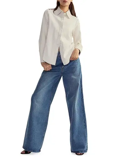 Cynthia Rowley Women's Leather Button-Front Shirt - White | Thumbnail 2 Cynthia Rowley Women's Leather Button-Front Shirt - White | Thumbnail 2