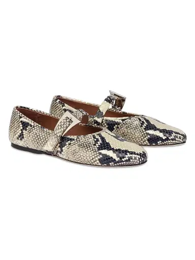 Paris Texas Women's Sveva Python-Print Leather Ballet Flats | Thumbnail 2 Paris Texas Women's Sveva Python-Print Leather Ballet Flats | Thumbnail 2