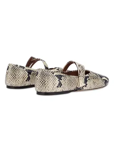 Paris Texas Women's Sveva Python-Print Leather Ballet Flats | Thumbnail 3 Paris Texas Women's Sveva Python-Print Leather Ballet Flats | Thumbnail 3