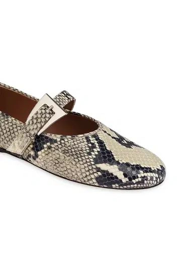 Paris Texas Women's Sveva Python-Print Leather Ballet Flats | Thumbnail 5 Paris Texas Women's Sveva Python-Print Leather Ballet Flats | Thumbnail 5