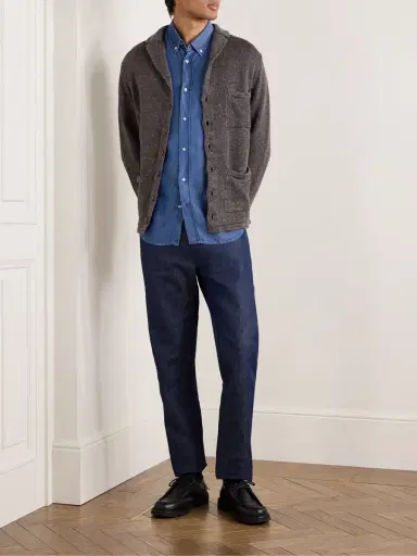 Inis Meáin Pub Jacket Linen Cardigan - Men | Thumbnail 2 Inis Meáin Pub Jacket Linen Cardigan - Men | Thumbnail 2