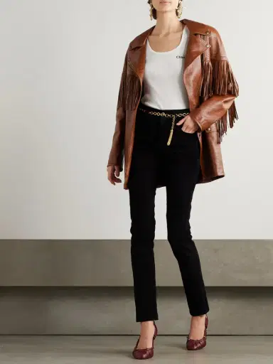 Chloé Belted Fringed Leather Jacket | Thumbnail 2 Chloé Belted Fringed Leather Jacket | Thumbnail 2