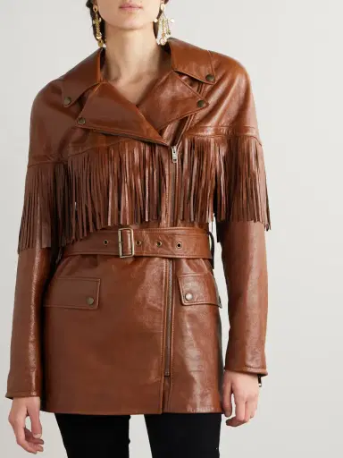 Chloé Belted Fringed Leather Jacket | Thumbnail 3 Chloé Belted Fringed Leather Jacket | Thumbnail 3