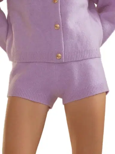 Cynthia Rowley Women's Wool Knit Shorts - Lavender | Thumbnail 1 Cynthia Rowley Women's Wool Knit Shorts - Lavender | Thumbnail 1
