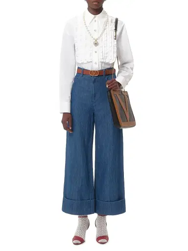 Valentino Garavani Women's Cotton Poplin Shirt - Optic White | Thumbnail 2 Valentino Garavani Women's Cotton Poplin Shirt - Optic White | Thumbnail 2