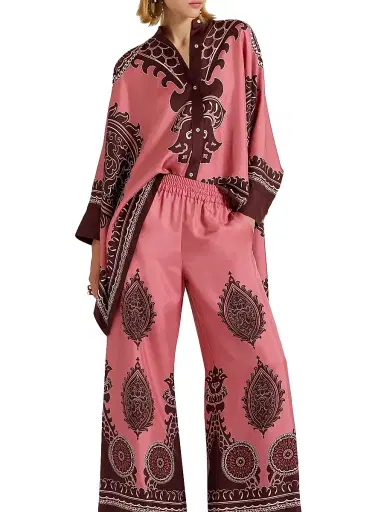 La DoubleJ Women's Palazzo Pants - Oltrarno Placee Pink | Thumbnail 2 La DoubleJ Women's Palazzo Pants - Oltrarno Placee Pink | Thumbnail 2
