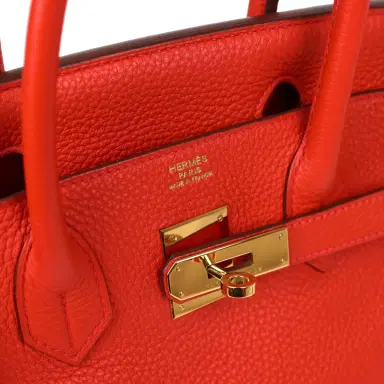 HERMÈS Pre-owned Hermes Birkin 30 Geranium Togo Gold Hardware | Thumbnail 7 HERMÈS Pre-owned Hermes Birkin 30 Geranium Togo Gold Hardware | Thumbnail 7